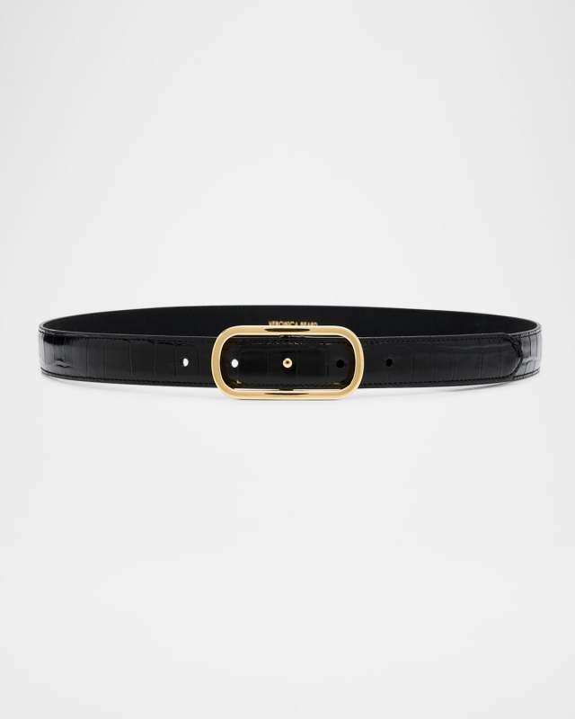 Loop Croc-Embossed Belt